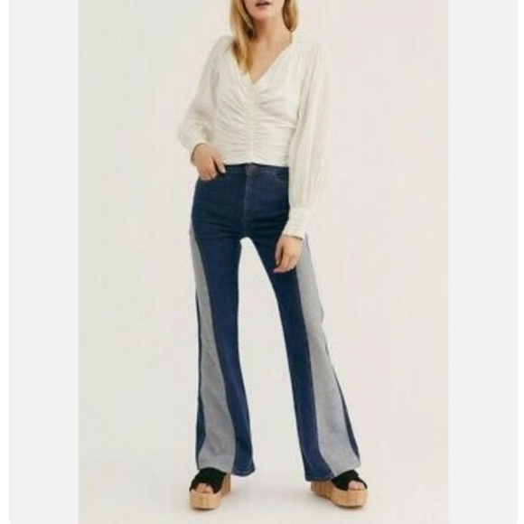 Free People We The Free Flip It & Reverse It Wide Leg Jeans - Picture 2 of 9
